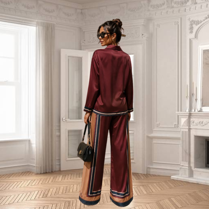 Ensemble satiné chemise & pantalon