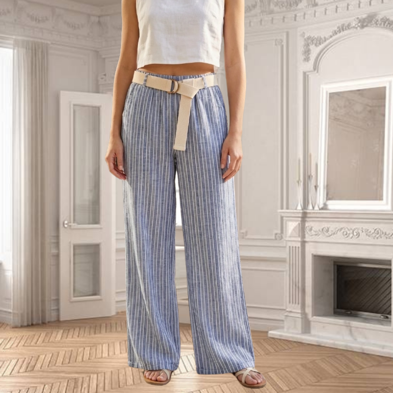 Pantalon Large à rayures Flaminia