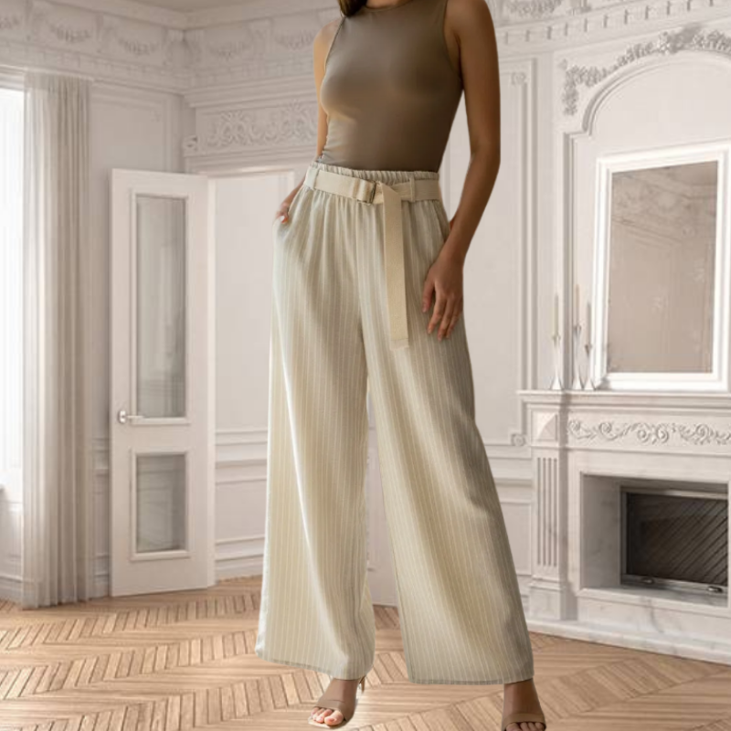 Pantalon Large à rayures Emila