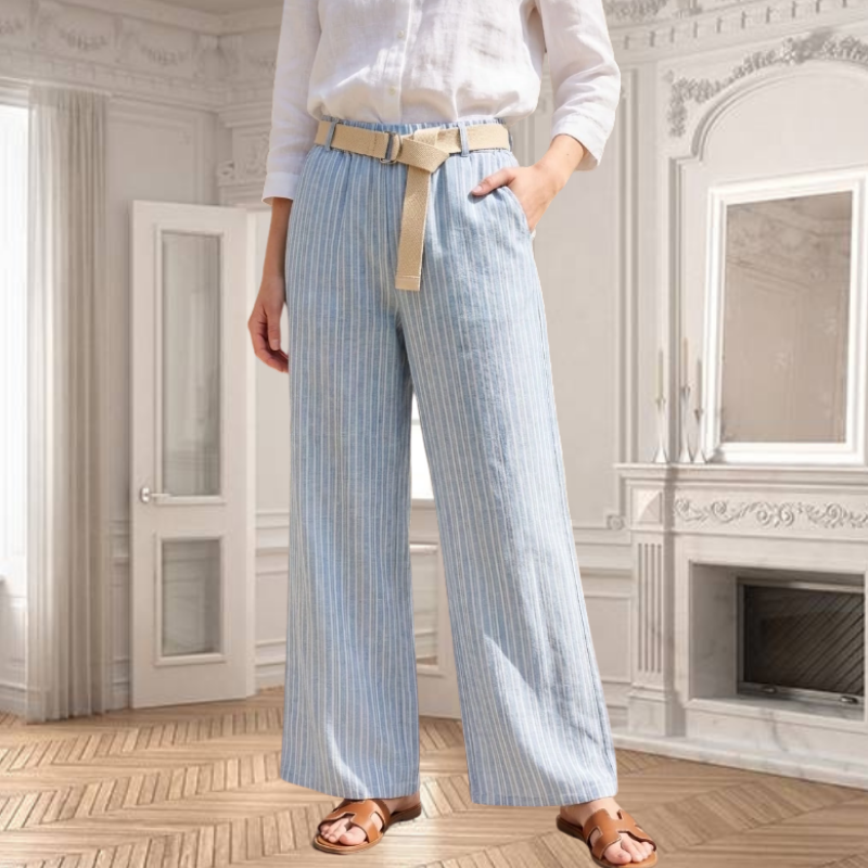 Pantalon Large à rayures Flaminia
