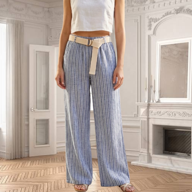 Pantalon Large à rayures Flaminia