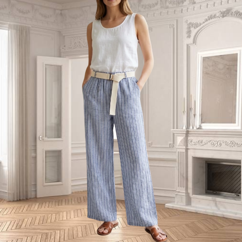 Pantalon Large à rayures Flaminia